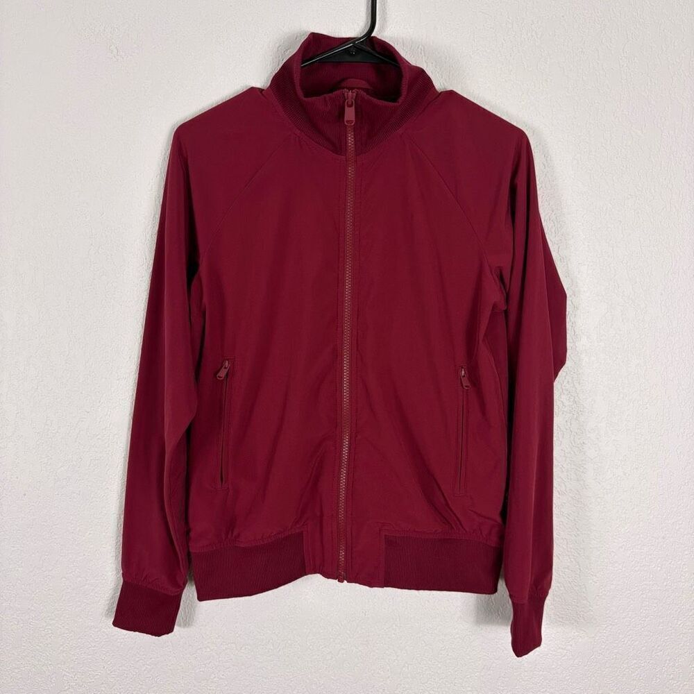 Athleta Dark Pink‎ Zip Up Mesh Lined Jacket Size XS